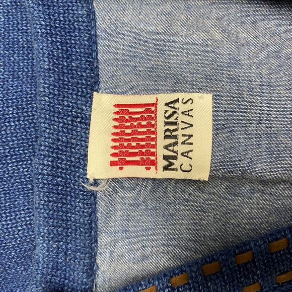 Vintage Marisa Canvas Womens Blue Knit Western Style Button Front Vest - Picture 6 of 6